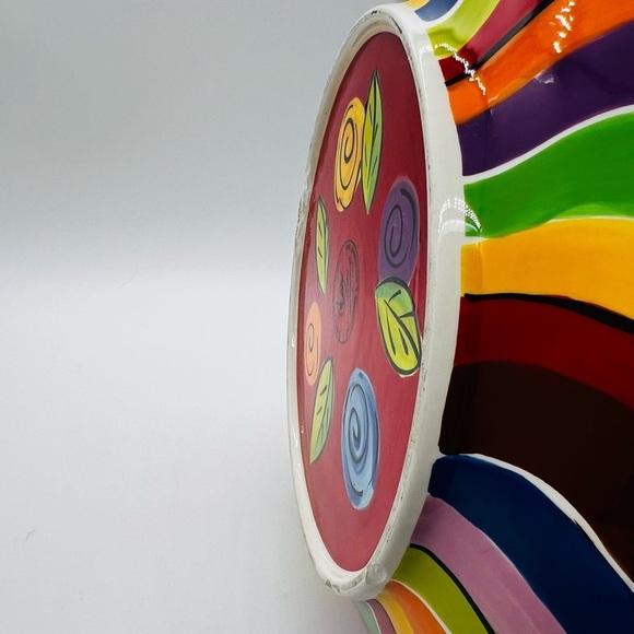 HAUSENWARE DESIGNED BY MARY ROSE YOUNG BRIGHT COLORFUL 13” BOWL - Picture 7 of 12